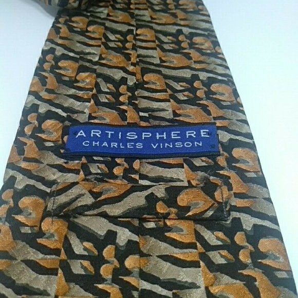 Mens Neck Tie Fall Season Colors Imported 100%Silk - Picture 3 of 5